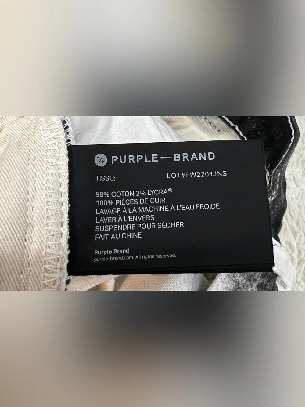 Men’s Purple Brand P0001 Cloud Print Distressed Slim-Fit Jeans Size 28 - Picture 9 of 15